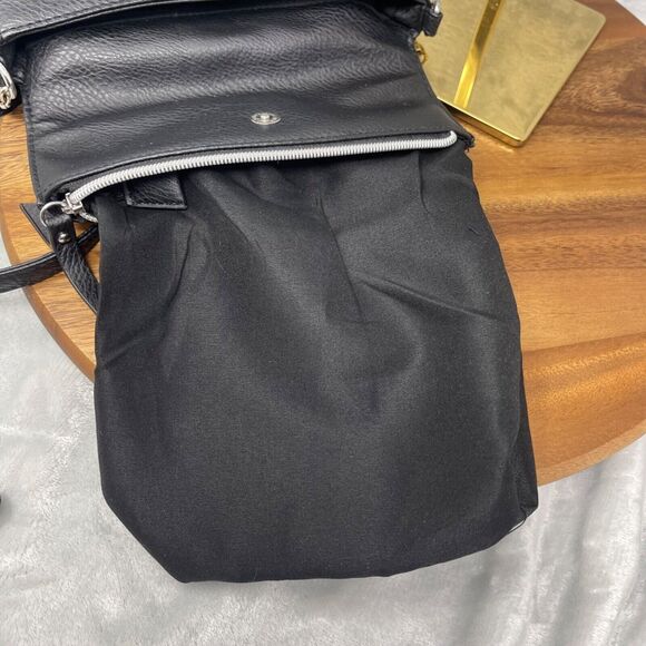 Kenneth Cole Reaction Crossbody Bag Black Pebbled Faux Leather Snap Flap Zipper - Picture 11 of 16